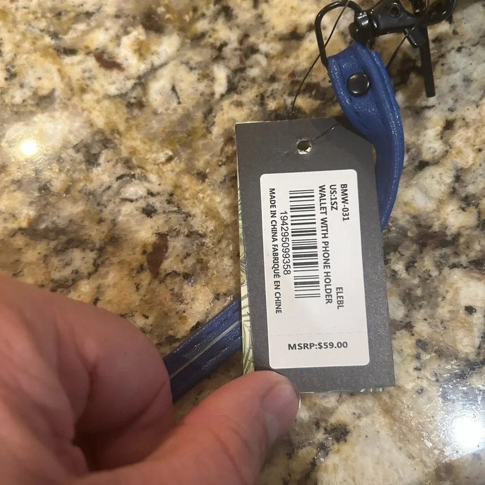 Badgley Mischka Long Wallet Electric Blue Organizer Zip Around 8x4 Brand New - Picture 2 of 11